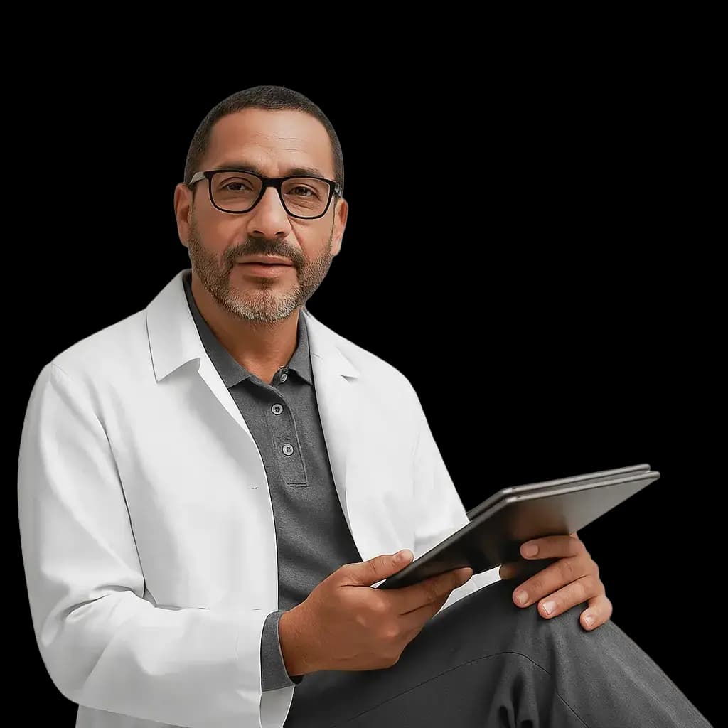 Healthcare provider holding a tablet